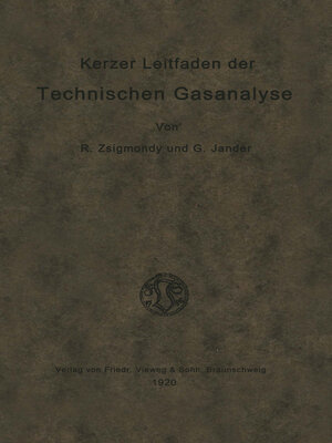 cover image of Kurzer Leitfaden der Technischen Gasanalyse
